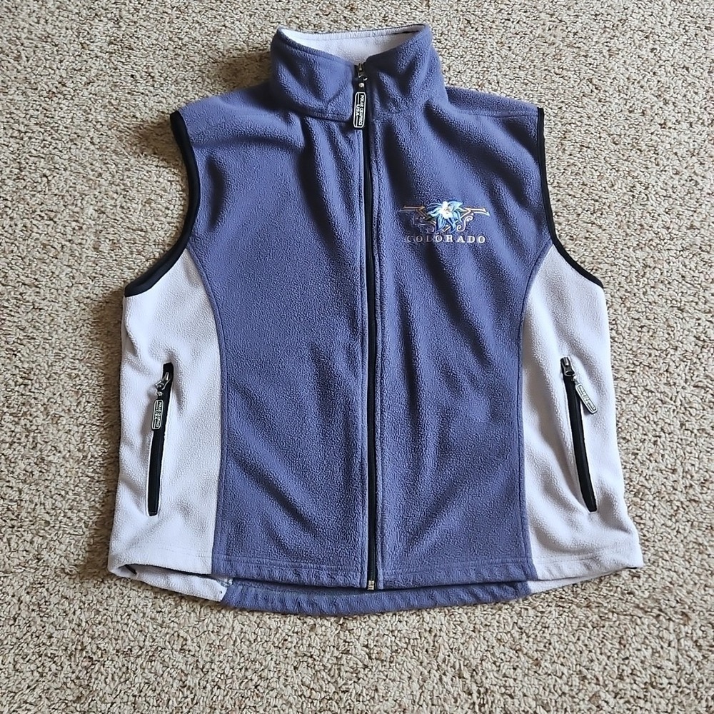 Colorado Vest‎ Womens Extra Large Polar Graphics Blue Fleece